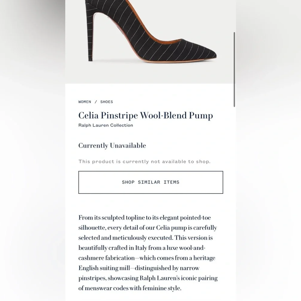 Ralph Lauren Celia Pinstripe Wool Pump - Picture 3 of 10